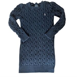 Girls Polo Ralph Lauren Navy Blue Cable Knit Sweater- Size Small